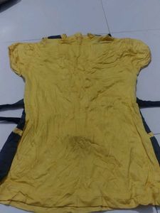 Sunshine Chic: Yellow Top with Stylish Coatey