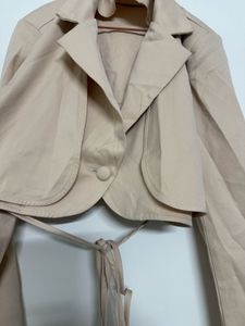 Cropped Tie-Back Blazer