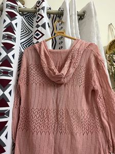 Lace Pink Jacket With Hoodie
