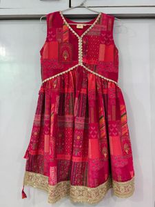 Pink Printed Kurta Plazo Set
