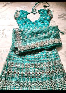 Gorgeous Green Lehenga Choli Completely New