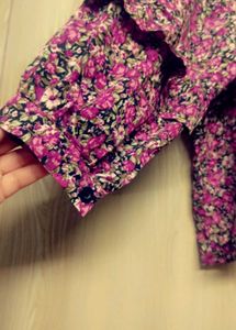 Y2k Korean Women&#39;s Floral Long Sleeve Blouse Top