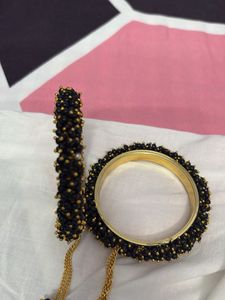 Black Beaded Bangles