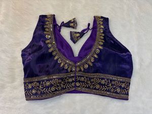 Elegant Purple Embroidered Blouse