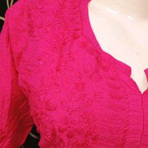 Elegant pure Chikankari Lakhnowi Kurti set