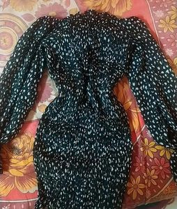 Smocked Long Sleeve Mini Dress