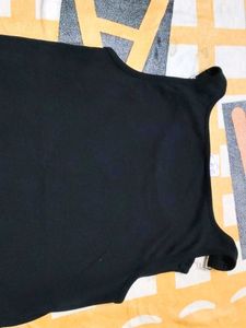Black Graphic Tank Long Top