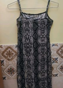 Shein Sexy Grey Snake Print Bodycon Mini Dress