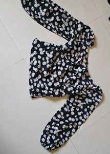Flower Print Crop Top