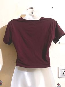 Maroon Cropped T-Shirt