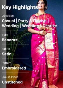 Pink Banarasi Silk Saree