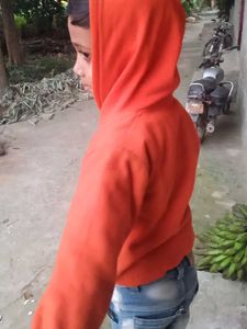 Orange Graphic Hoodie for Boys