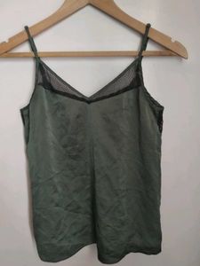 Olive Green Cami with Lace