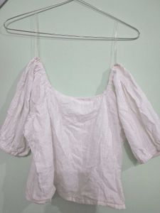 Zudio Square Neck/ Off Shoulder Crop Top
