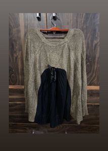 Unique Knit Sweater with Drape Detail