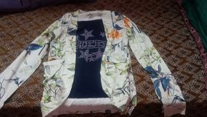 Floral Print Open Front Cardigan