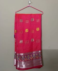 Pink & Silver Dual Embellished Saree