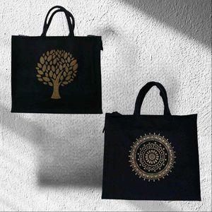 Beautiful Black Canvas Bags Combo For Women