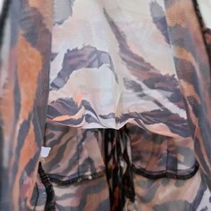 Animal Print Sheer Top