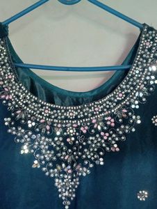 Designer Heavy Stone Work Kurta Pent With Shrug