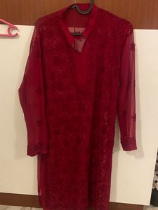 Chickenkari Maroon Kurta