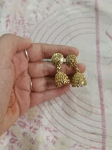 Gold Jhumka Earrings