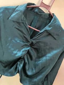 Elegant Green Crop Top