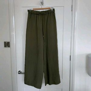 Brown Wide Leg Crop Pants