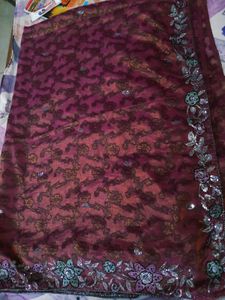 Elegant Maroon Saree