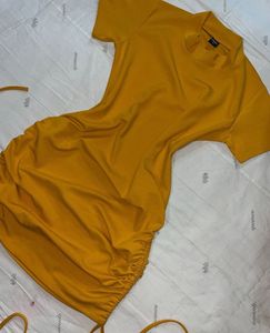 Mustard Orange Bodycone Dress