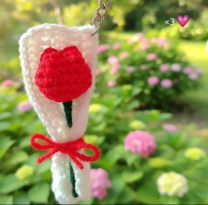 Crochet tulip Bouquet Keychain