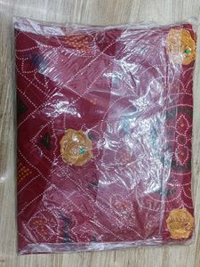Madwadi Zari Work Red Georgette Chunri Duppata