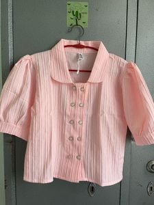 Pink Puff Sleeve Top