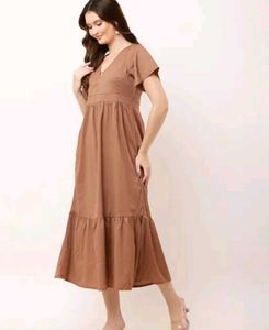 Elegant Brown Maxi Dress