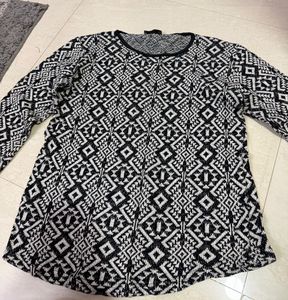 Patterned Long Sleeve Top