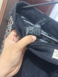 Embroidered Side-Striped Jeans