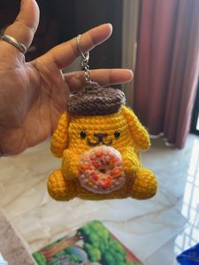 Crochet PomPomPurin Keychain