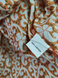 Aurelia orange white Printed kurta