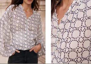 MINT VELVET Cream Geometric Print Blouse