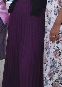 Pleated Purple Maxi Skirt