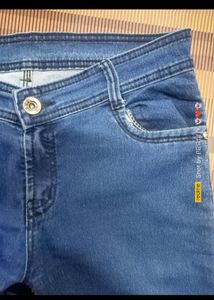 Blue Slim Fit High-waisted Jeans