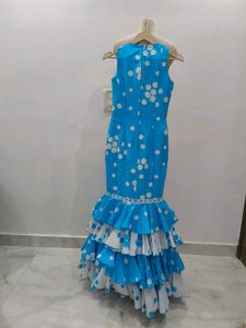 Blue Polka Dot Ruffle Dress