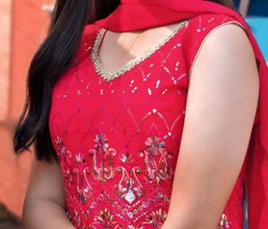 Pink Embroidered Sharara Suit