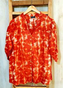 Orange Floral Top size-46