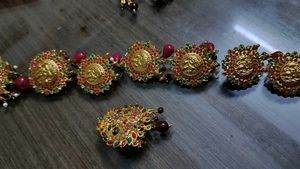 Gold Plated Jadai Billai Set