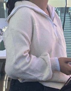 Beige Pullover with Zipper