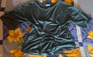 Elegant Green Tie-Up Top