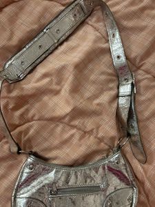 Silver Metallic Shoulder Bag
