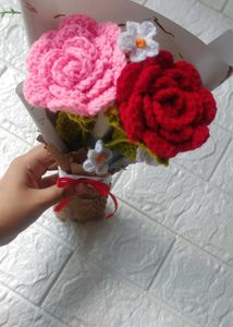Crochet Rose Flower Bouquet