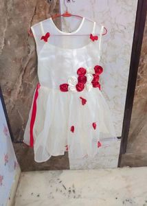 White Barbie Frock.. Age Upto 10 Years